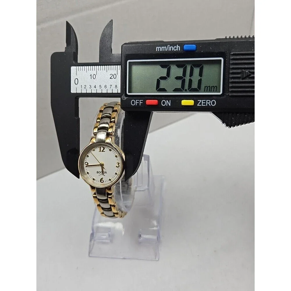 Boccia Titanium Womens Two Tone Watch White Dial Japan Quartz 5 Bar New Battery